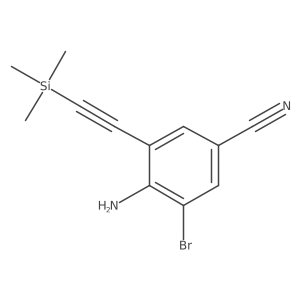 4-Amino-3-bromo-5-[(trimethylsilyl)ethynyl]benzonitrile结构式