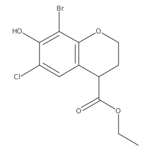 Ethyl 8-bromo-6-chloro-7-hydroxychroman-4-carboxylate Structure