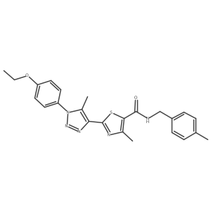 2-(1-(4-ethoxyphenyl)-5-methyl-1H-1,2,3-triazol-4-yl)-4-methyl-N-(4-methylbenzyl)thiazole-5-carboxamide结构式