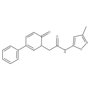 N-(3-methylisoxazol-5-yl)-2-(6-oxo-3-phenylpyridazin-1(6H)-yl)acetamide结构式