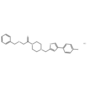 2-(Benzylthio)-1-(4-((4-(4-fluorophenyl)thiazol-2-yl)methyl)piperazin-1-yl)ethanone hydrochloride Structure