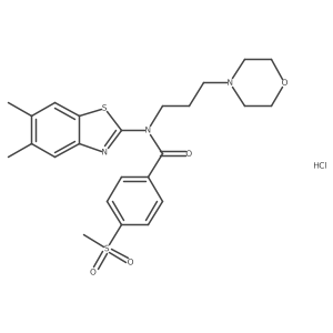 N-(5,6-dimethylbenzo[d]thiazol-2-yl)-4-(methylsulfonyl)-N-(3-morpholinopropyl)benzamide hydrochloride结构式