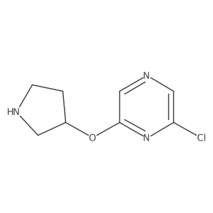 2-Chloro-6-(pyrrolidin-3-yloxy)pyrazine结构式