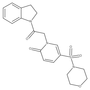 1-(2-(indolin-1-yl)-2-oxoethyl)-5-(morpholinosulfonyl)pyridin-2(1H)-one结构式
