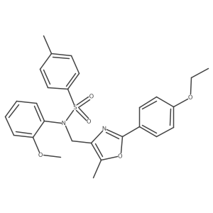 N-((2-(4-ethoxyphenyl)-5-methyloxazol-4-yl)methyl)-N-(2-methoxyphenyl)-4-methylbenzenesulfonamide结构式