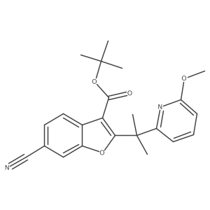 6-Cyano-2-[1-(6-methoxy-pyridin-2-yl)-1-methyl-ethyl]-benzofuran-3-carboxylic acid tert-butyl ester结构式