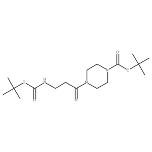 tert-Butyl 4-(3-{[(tert-butoxy)carbonyl]amino}propanoyl)piperazine-1-carboxylate Structure