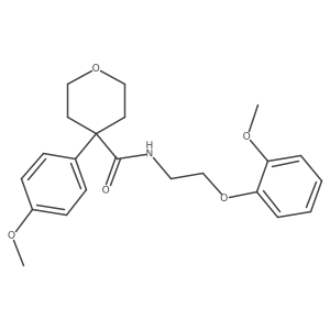 N-[2-(2-methoxyphenoxy)ethyl]-4-(4-methoxyphenyl)tetrahydro-2H-pyran-4-carboxamide结构式