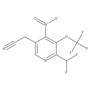 2-(Difluoromethyl)-4-nitro-3-(trifluoromethoxy)pyridine-5-acetonitrile Structure