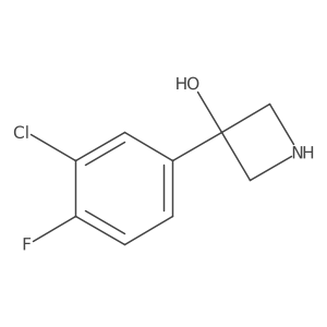 3-(3-Chloro-4-fluorophenyl)azetidin-3-ol结构式