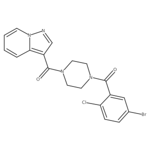 (4-(5-Bromo-2-chlorobenzoyl)piperazin-1-yl)(pyrazolo[1,5-a]pyridin-3-yl)methanone Structure