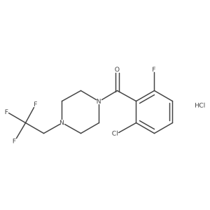 (2-Chloro-6-fluorophenyl)(4-(2,2,2-trifluoroethyl)piperazin-1-yl)methanone hydrochloride结构式