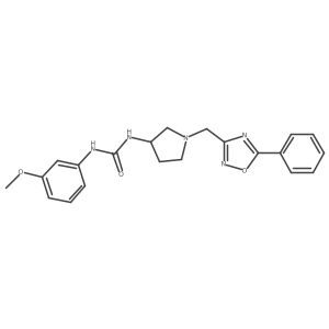 1-(3-Methoxyphenyl)-3-(1-((5-phenyl-1,2,4-oxadiazol-3-yl)methyl)pyrrolidin-3-yl)urea结构式