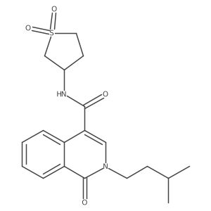 N-(1,1-dioxidotetrahydrothiophen-3-yl)-2-(3-methylbutyl)-1-oxo-1,2-dihydroisoquinoline-4-carboxamide Structure