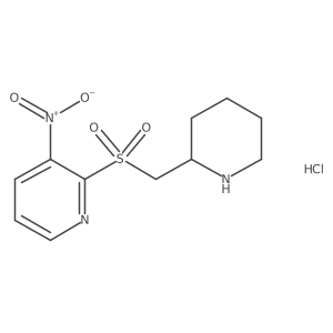 3-Nitro-2-((piperidin-2-ylmethyl)sulfonyl)pyridine hydrochloride结构式