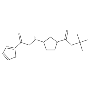(S)-tert-butyl 3-((2-oxo-2-(thiazol-2-yl)ethyl)amino)pyrrolidine-1-carboxylate结构式