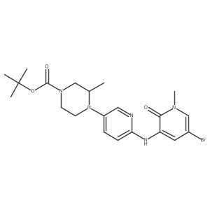 (S)-3-[[5-(4-Boc-2-methyl-1-piperazinyl)-2-pyridyl]amino]-5-bromo-1-methylpyridin-2(1H)-one结构式