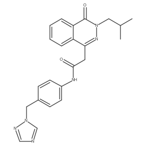 2-[3-(2-methylpropyl)-4-oxo-3,4-dihydrophthalazin-1-yl]-N-[4-(1H-1,2,4-triazol-1-ylmethyl)phenyl]acetamide结构式
