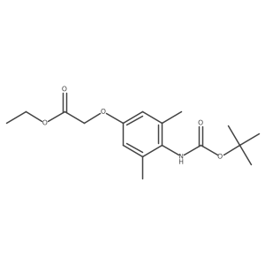 Ethyl 2-[3,5-dimethyl-4-[(2-methylpropan-2-yl)oxycarbonylamino]phenoxy]acetate结构式
