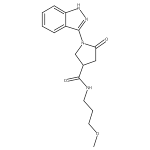 1-(1H-indazol-3-yl)-N-(3-methoxypropyl)-5-oxo-3-pyrrolidinecarboxamide结构式