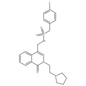 1-(4-fluorophenyl)-N-((4-oxo-3-(2-(pyrrolidin-1-yl)ethyl)-3,4-dihydrophthalazin-1-yl)methyl)methanesulfonamide结构式