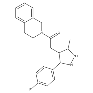 1-(3,4-dihydro-1H-isoquinolin-2-yl)-2-[3-(4-fluorophenyl)-5-methylpyrazolidin-4-yl]ethanone结构式