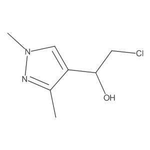 2-chloro-1-(1,3-dimethyl-1H-pyrazol-4-yl)ethan-1-ol结构式