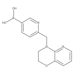 (6-((2,3-Dihydro-4H-pyrido[3,2-b][1,4]oxazin-4-yl)methyl)pyridin-3-yl)boronic acid结构式