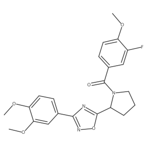 [2-[3-(3,4-Dimethoxyphenyl)-1,2,4-oxadiazol-5-yl]pyrrolidin-1-yl]-(3-fluoro-4-methoxyphenyl)methanone Structure