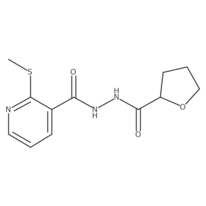 2-(methylsulfanyl)-N'-(oxolane-2-carbonyl)pyridine-3-carbohydrazide结构式