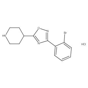 4-[3-(2-Bromophenyl)-1,2,4-oxadiazol-5-yl]piperidine hydrochloride结构式
