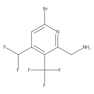 2-(Aminomethyl)-6-bromo-4-(difluoromethyl)-3-(trifluoromethyl)pyridine Structure
