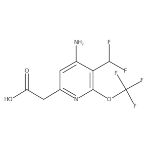 2-(4-Amino-5-(difluoromethyl)-6-(trifluoromethoxy)pyridin-2-yl)acetic acid Structure