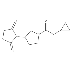 3-(1-(2-Cyclopropylacetyl)pyrrolidin-3-yl)thiazolidine-2,4-dione结构式