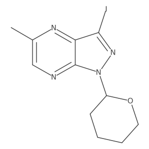 3-Iodo-5-methyl-1-(tetrahydro-2H-pyran-2-yl)-1H-pyrazolo[3,4-b]pyrazine结构式