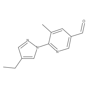 6-(4-ethyl-1H-pyrazol-1-yl)-5-methylpyridine-3-carbaldehyde结构式