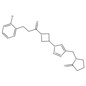 1-((1-(1-(3-(2-bromophenyl)propanoyl)azetidin-3-yl)-1H-1,2,3-triazol-4-yl)methyl)pyrrolidin-2-one结构式
