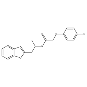 N-(1-(benzofuran-2-yl)propan-2-yl)-2-(4-chlorophenoxy)acetamide结构式
