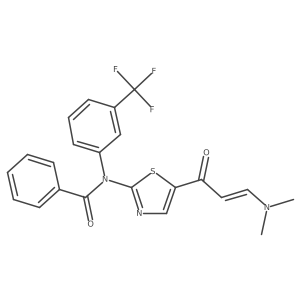 N-{5-[(2E)-3-(dimethylamino)prop-2-enoyl]-1,3-thiazol-2-yl}-N-[3-(trifluoromethyl)phenyl]benzamide Structure