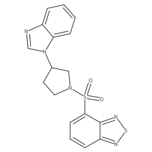 4-((3-(1H-benzo[d]imidazol-1-yl)pyrrolidin-1-yl)sulfonyl)benzo[c][1,2,5]thiadiazole结构式