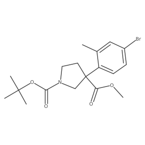 1-(tert-Butyl) 3-methyl 3-(4-bromo-2-methylphenyl)pyrrolidine-1,3-dicarboxylate Structure