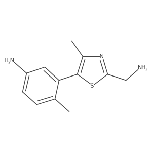 3-[2-(Aminomethyl)-4-methyl-1,3-thiazol-5-yl]-4-methylaniline结构式