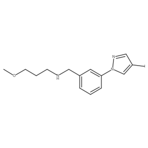 {[3-(4-iodo-1H-pyrazol-1-yl)phenyl]methyl}(3-methoxypropyl)amine结构式