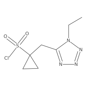 1-[(1-ethyl-1H-1,2,3,4-tetrazol-5-yl)methyl]cyclopropane-1-sulfonyl chloride结构式