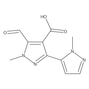 5-formyl-1-methyl-3-(1-methyl-1H-pyrazol-5-yl)-1H-pyrazole-4-carboxylic acid Structure