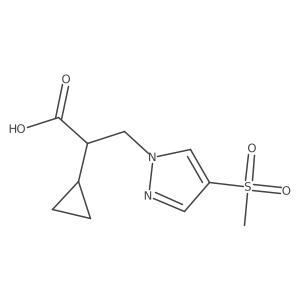 2-cyclopropyl-3-(4-methanesulfonyl-1H-pyrazol-1-yl)propanoic acid结构式