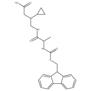 3-cyclopropyl-4-[(2S)-2-({[(9H-fluoren-9-yl)methoxy]carbonyl}amino)propanamido]butanoic acid Structure