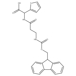 2-[3-({[(9H-fluoren-9-yl)methoxy]carbonyl}amino)propanamido]-2-(thiophen-2-yl)acetic acid结构式