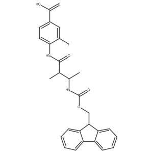 4-[3-({[(9H-fluoren-9-yl)methoxy]carbonyl}amino)-2-methylbutanamido]-3-fluorobenzoic acid结构式