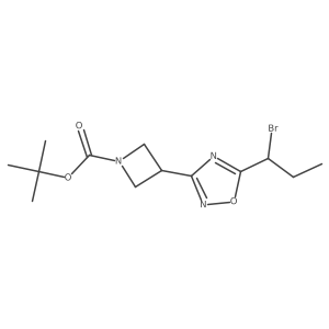 Tert-butyl 3-[5-(1-bromopropyl)-1,2,4-oxadiazol-3-yl]azetidine-1-carboxylate结构式